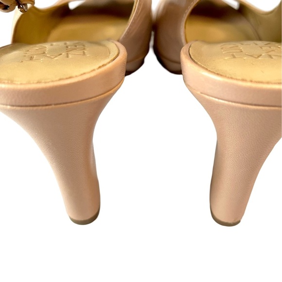 Naturalizer Ferris Rosey Taupe Leather Fashion Sandals Sz8 Platform Block Heel - Picture 6 of 11
